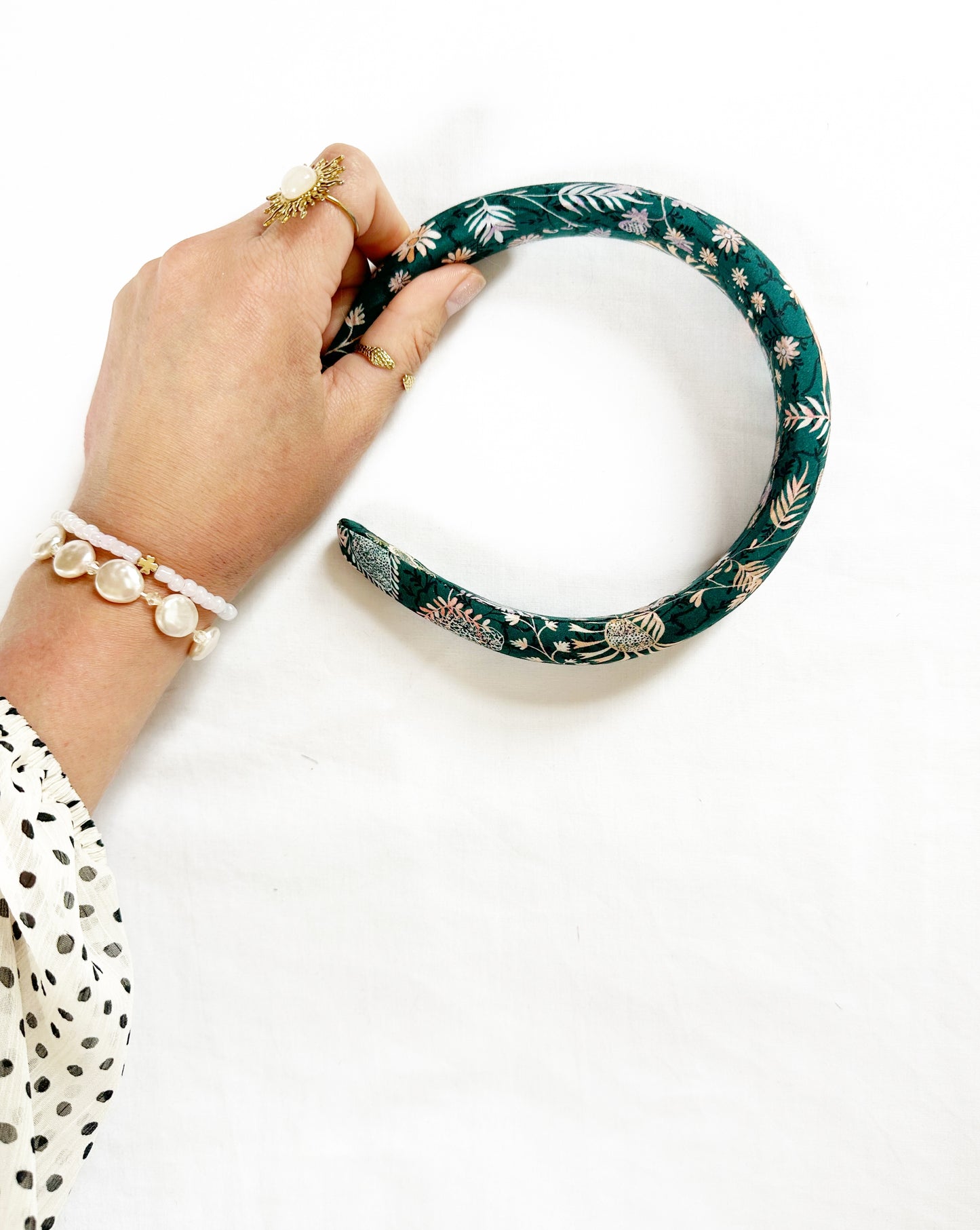 Liberty Classic Headband in dark teal floral
