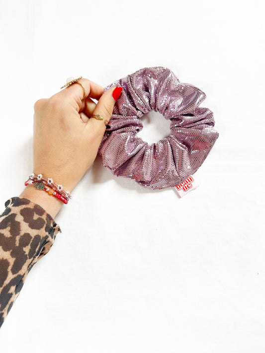 OG scrunchie in pink disco ball