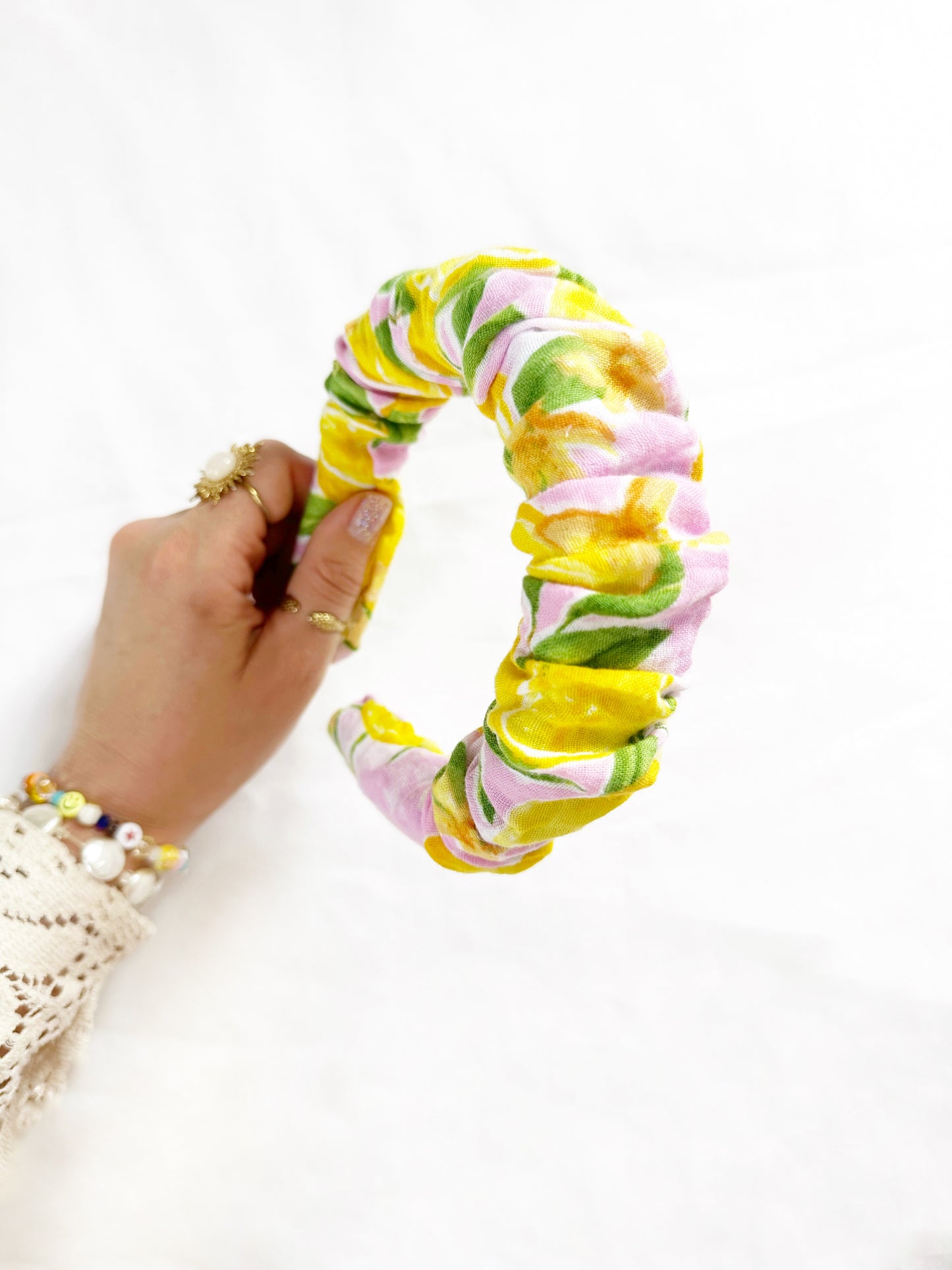 Ruffle Headband in lemon