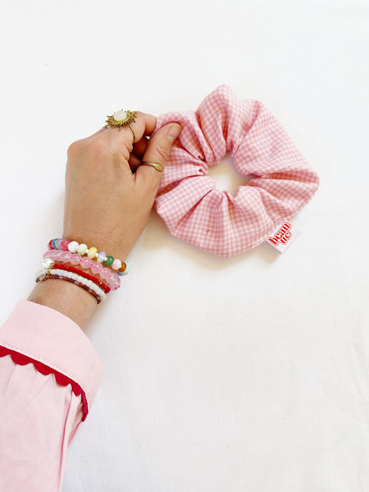 OG scrunchie in vintage pink gingham