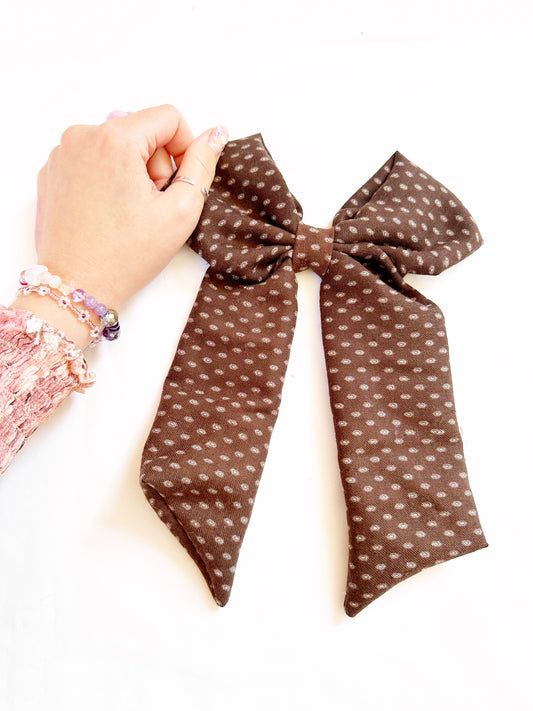 POWER Hair Bow in vintage brown