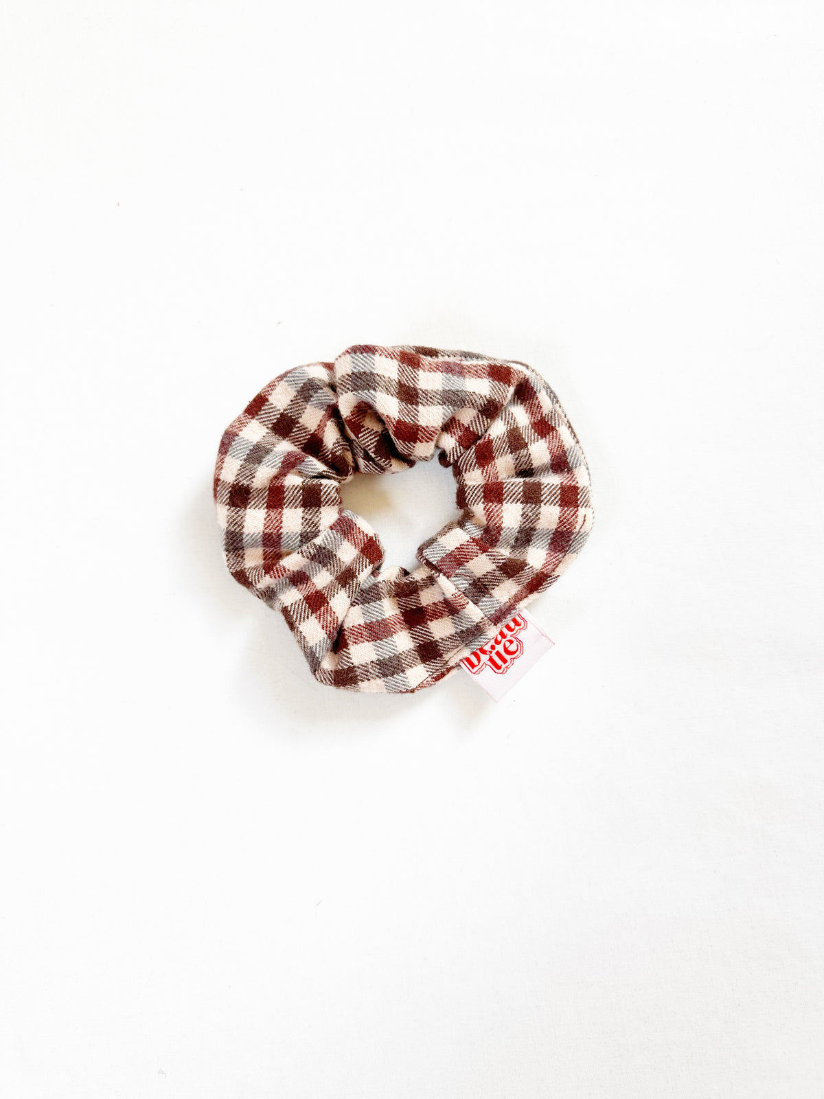 Mini scrunchie in brown gingham