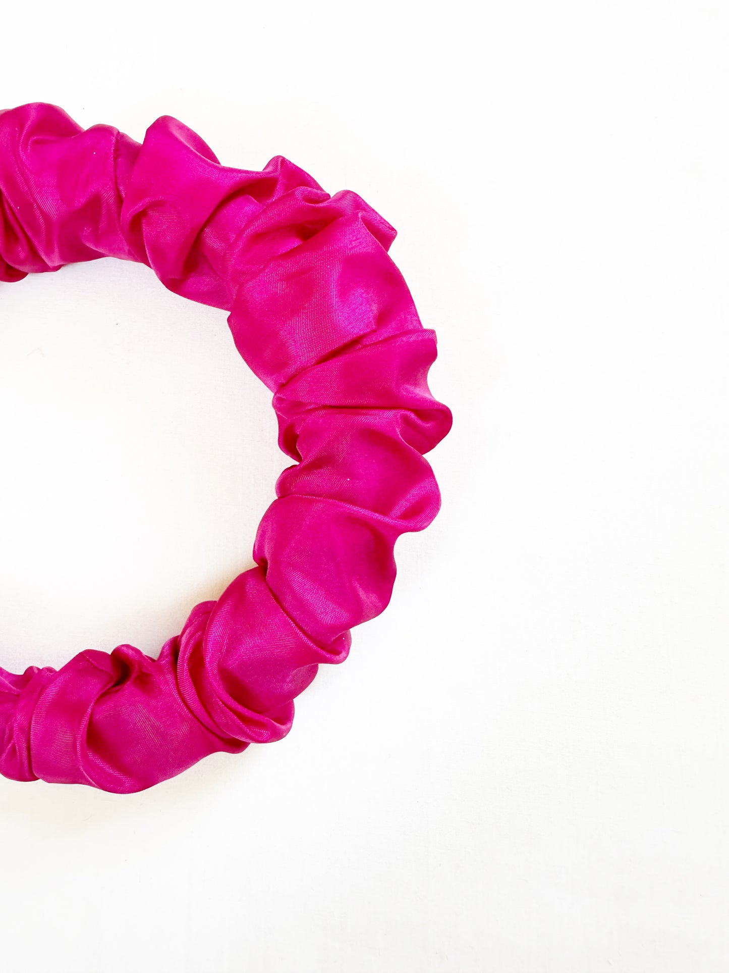 Ruffle Headband in magenta silk