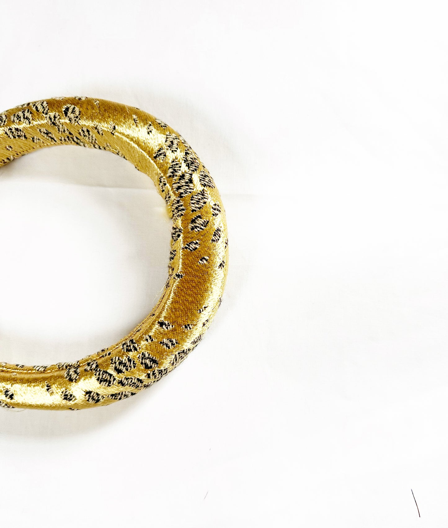 Padded Headband in gold silk brocade