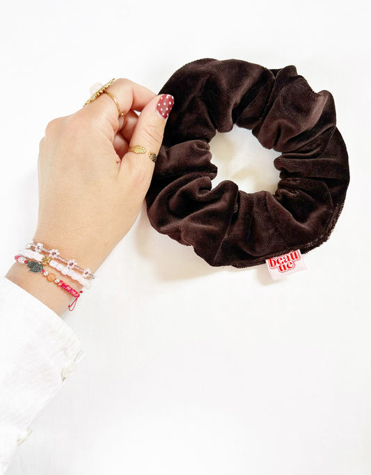 OG scrunchie in vintage brown velvet