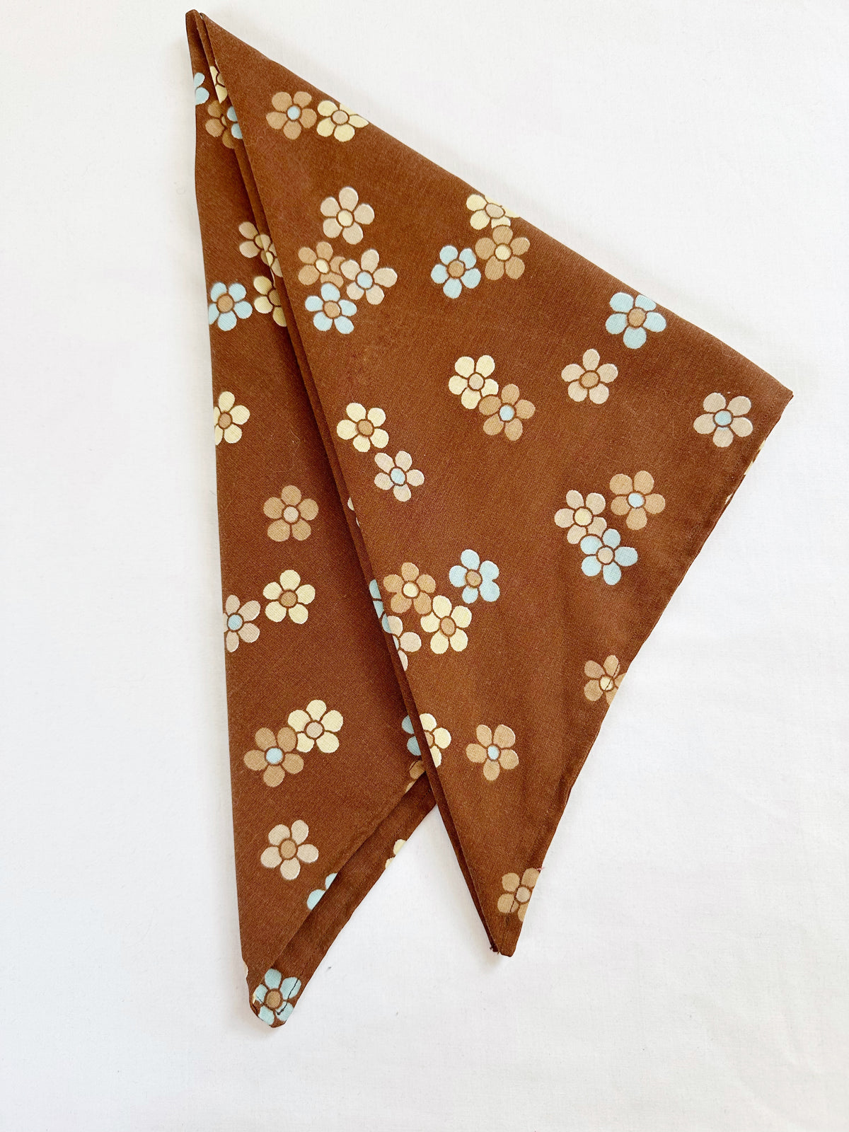 Bandana & neck scarf in brown vintage floral
