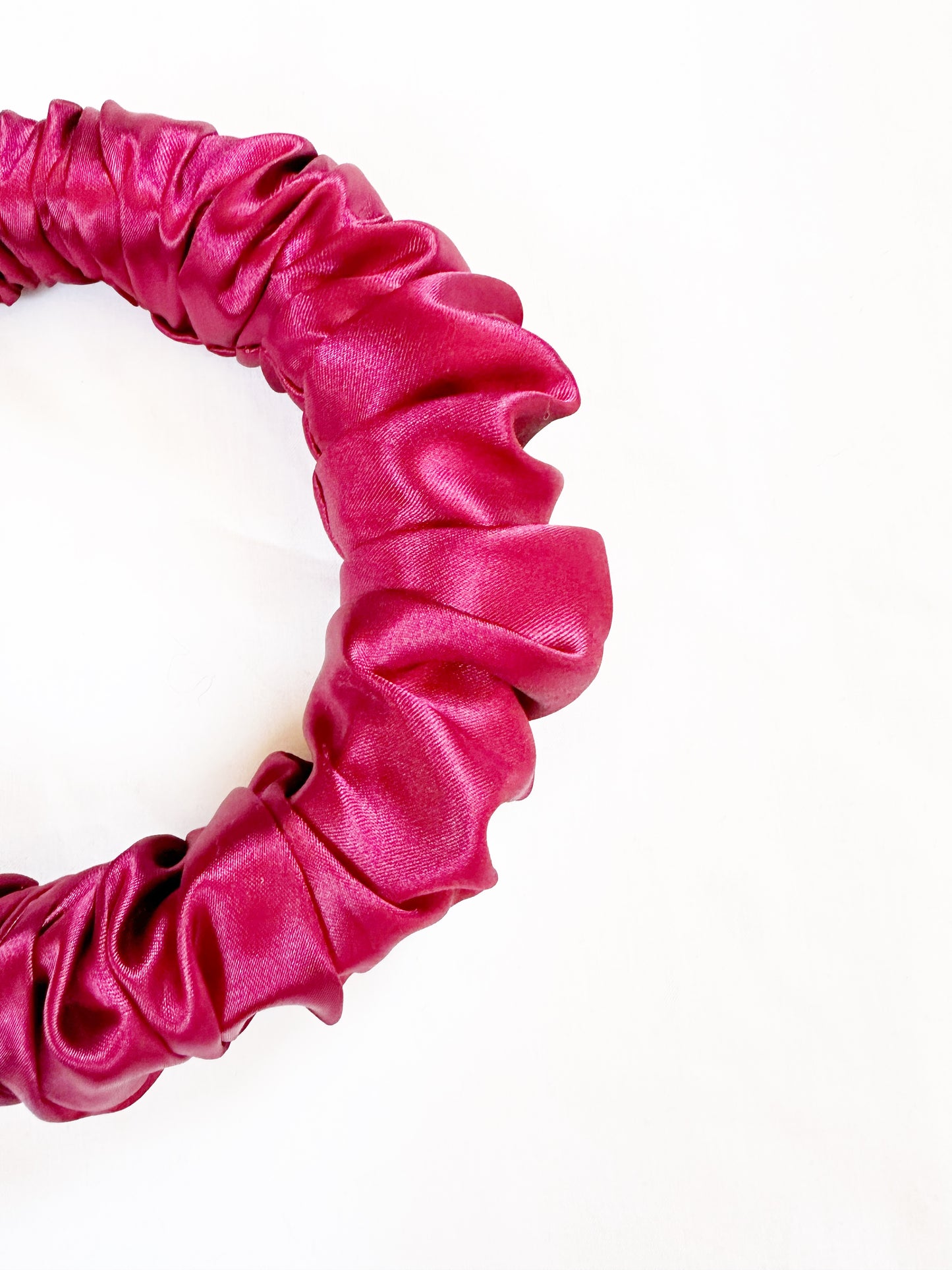 Ruffle Headband in burgundy silk