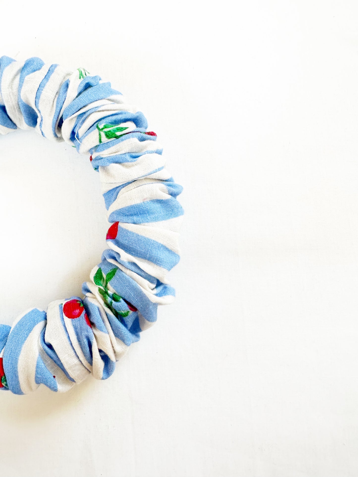 Ruffle Headband in tomato stripe