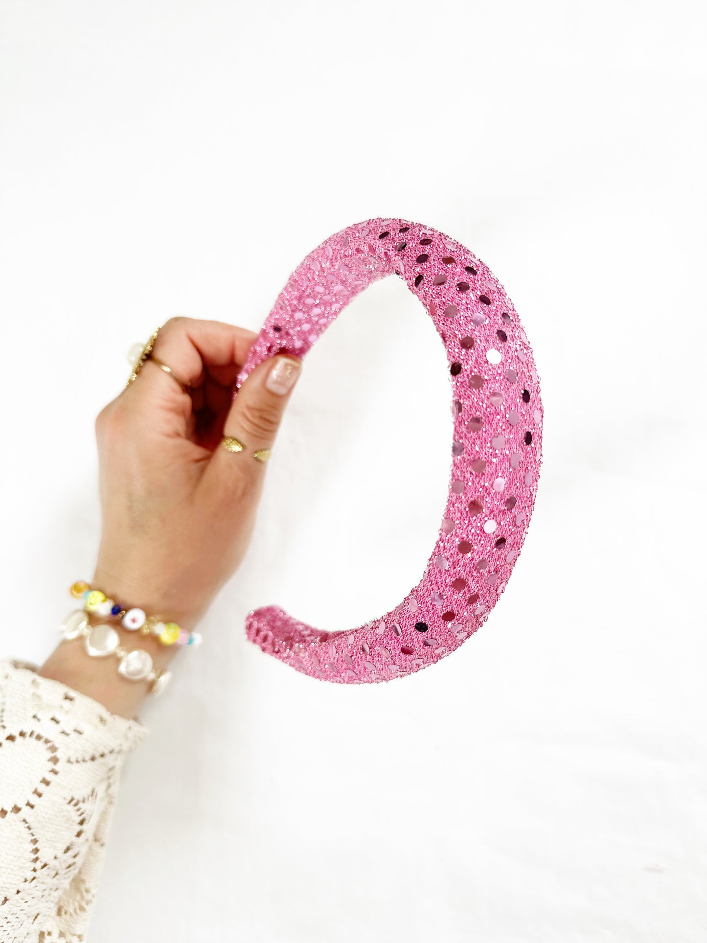 Classic Headband in pink disco ball