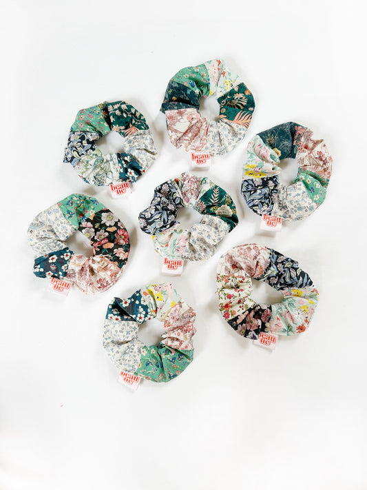 Liberty mini patchwork scrunchie in floral prints