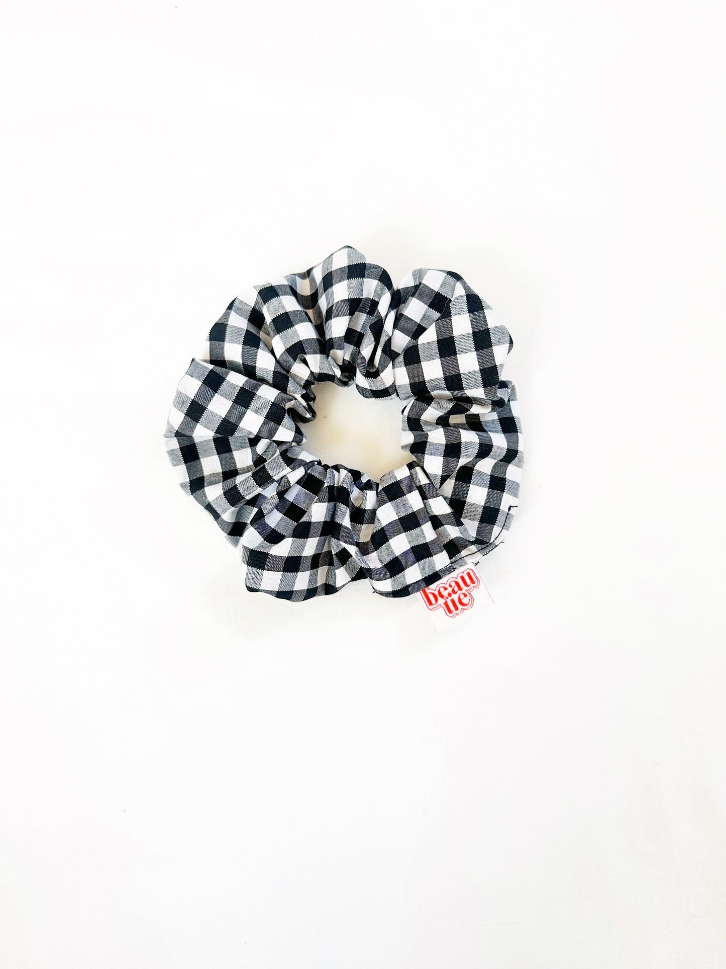 Madison OG scrunchie in black and white gingham
