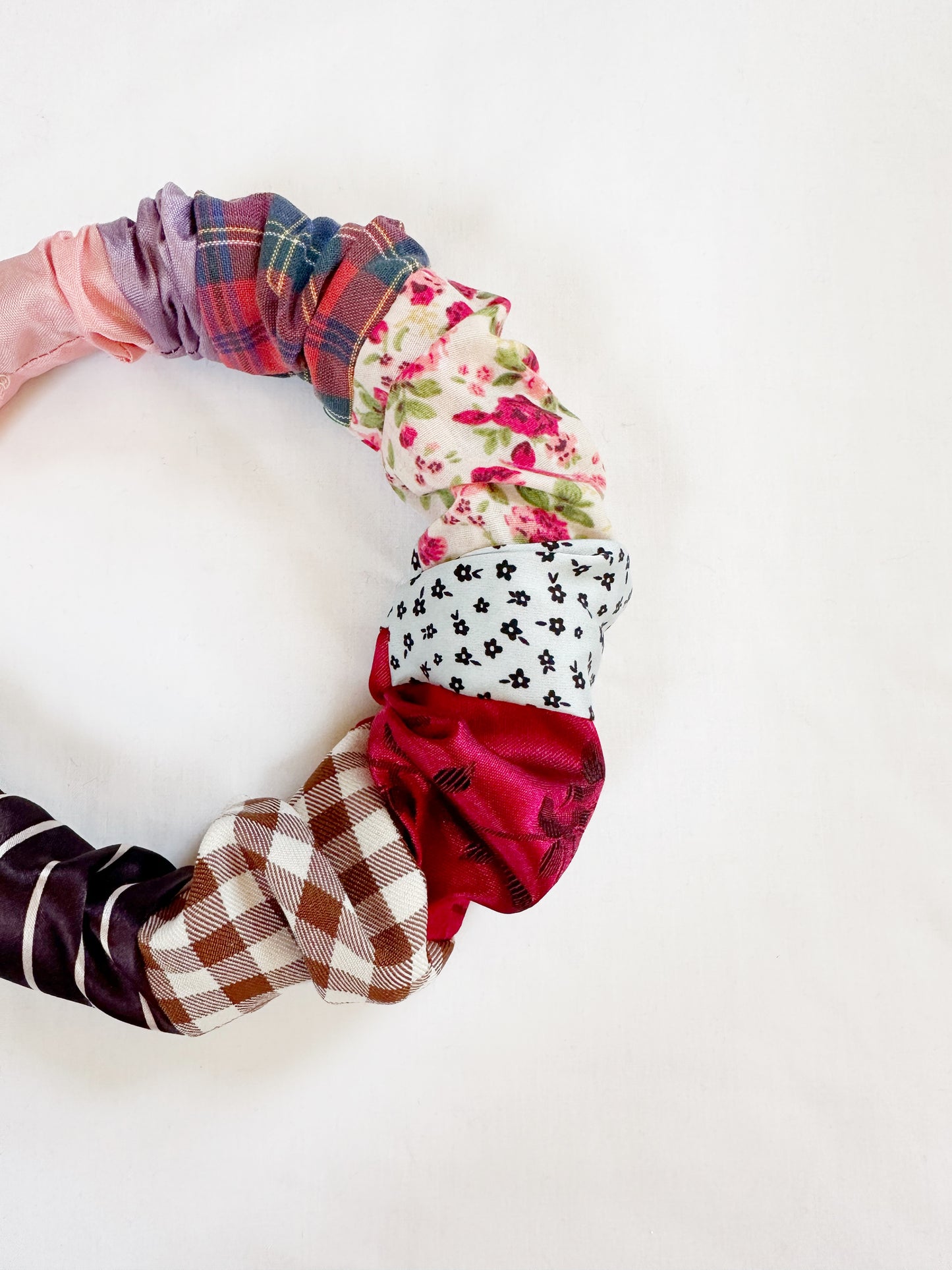 Ruffle Headband in patchwork