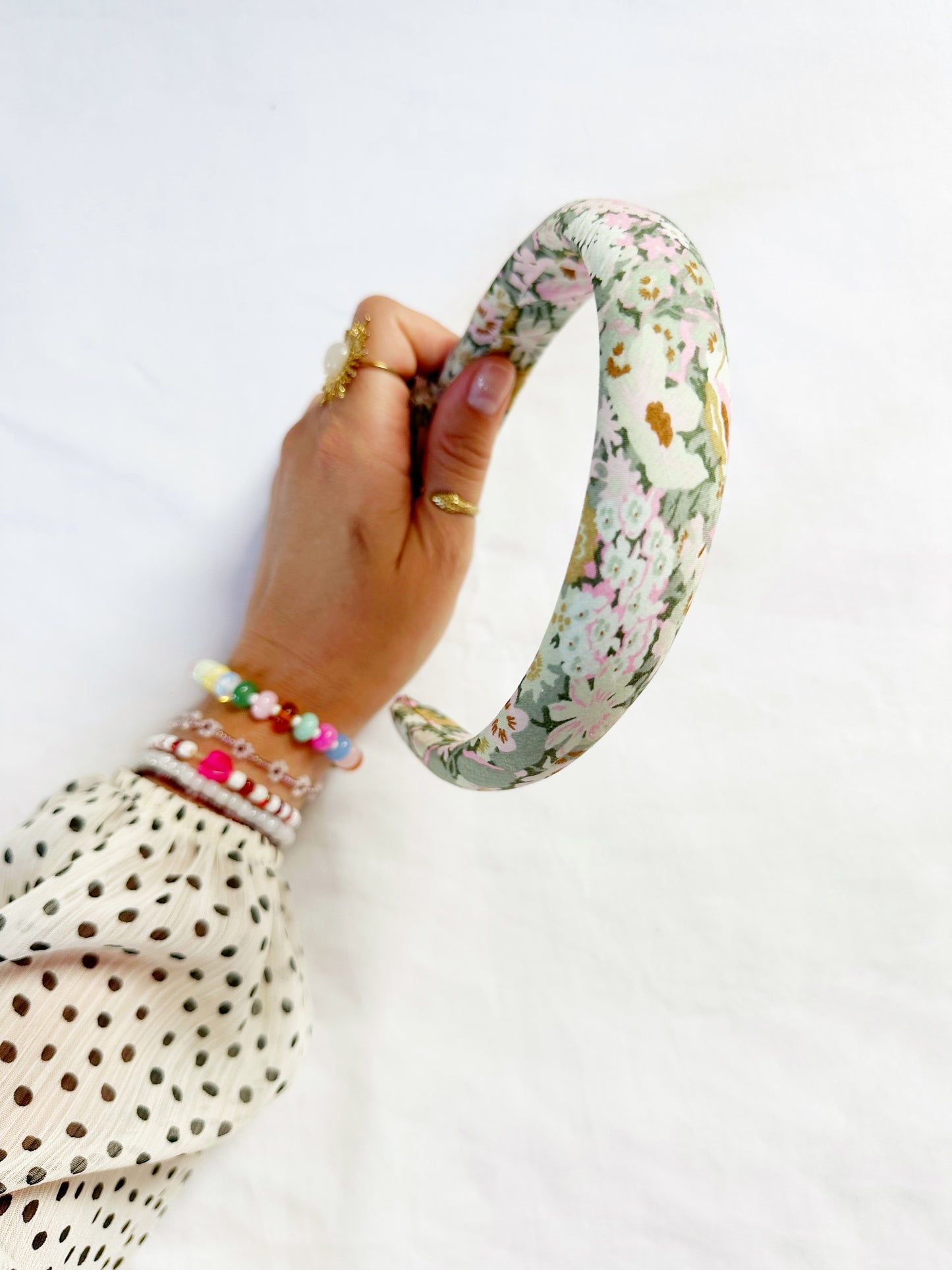 Classic Headband in Liberty pink green floral