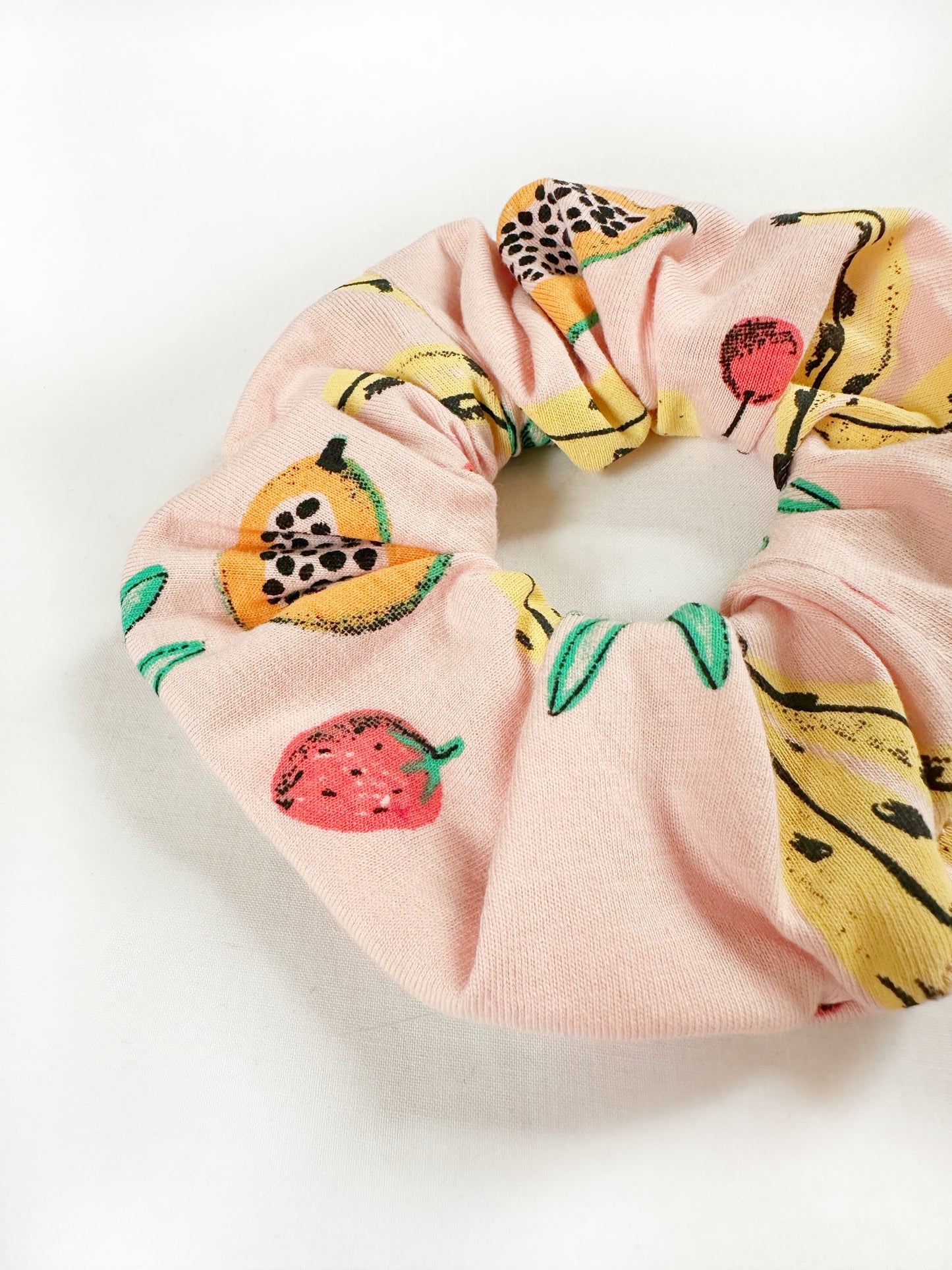 OG scrunchie in fruit salad