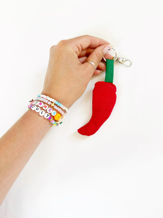 Red chilli bag charm