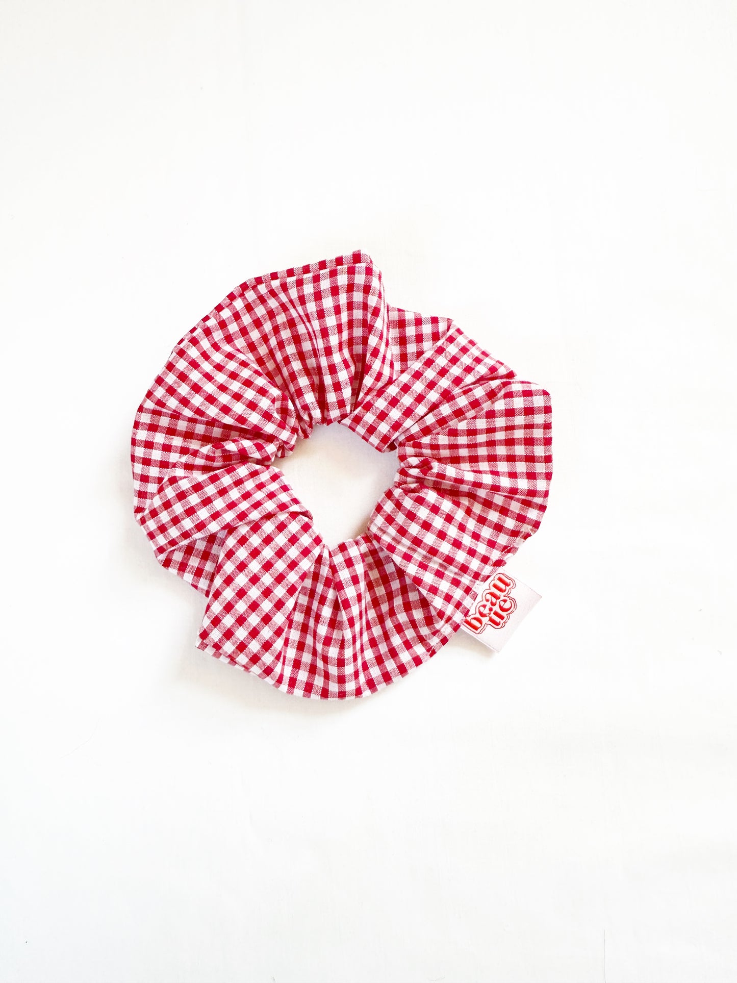 OG scrunchie in red gingham