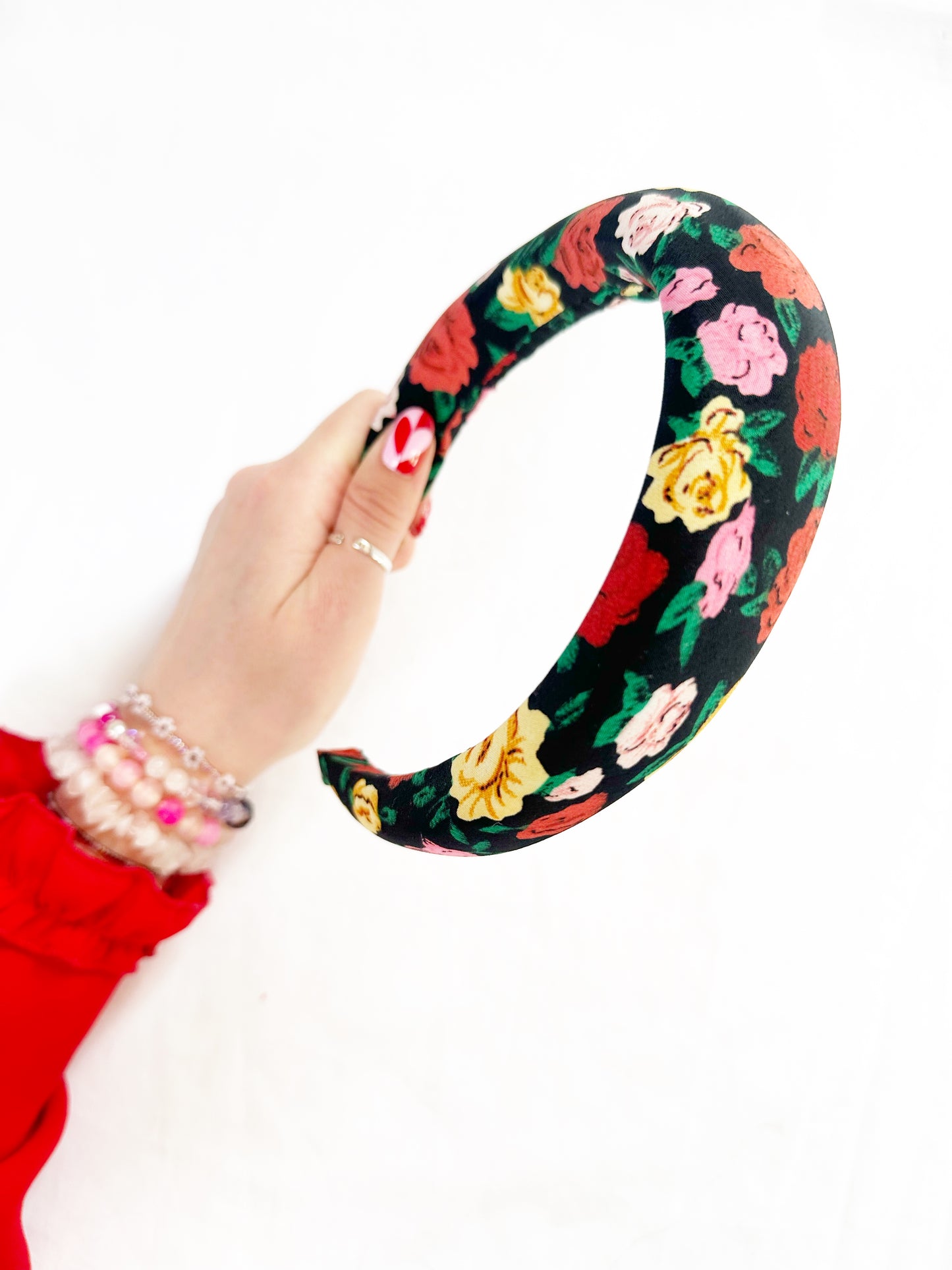 Padded Headband in rose print