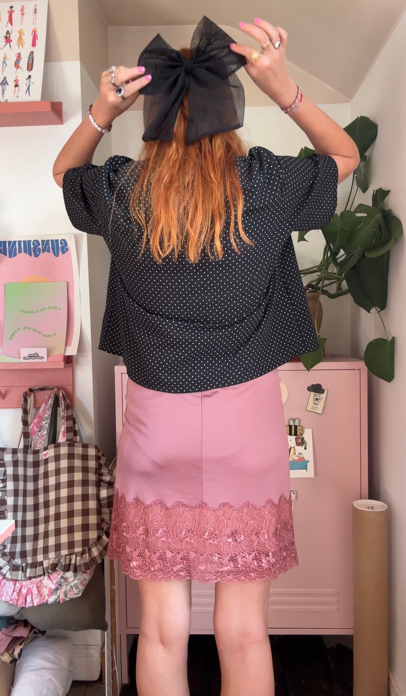 Power Hair Bow in sheer black