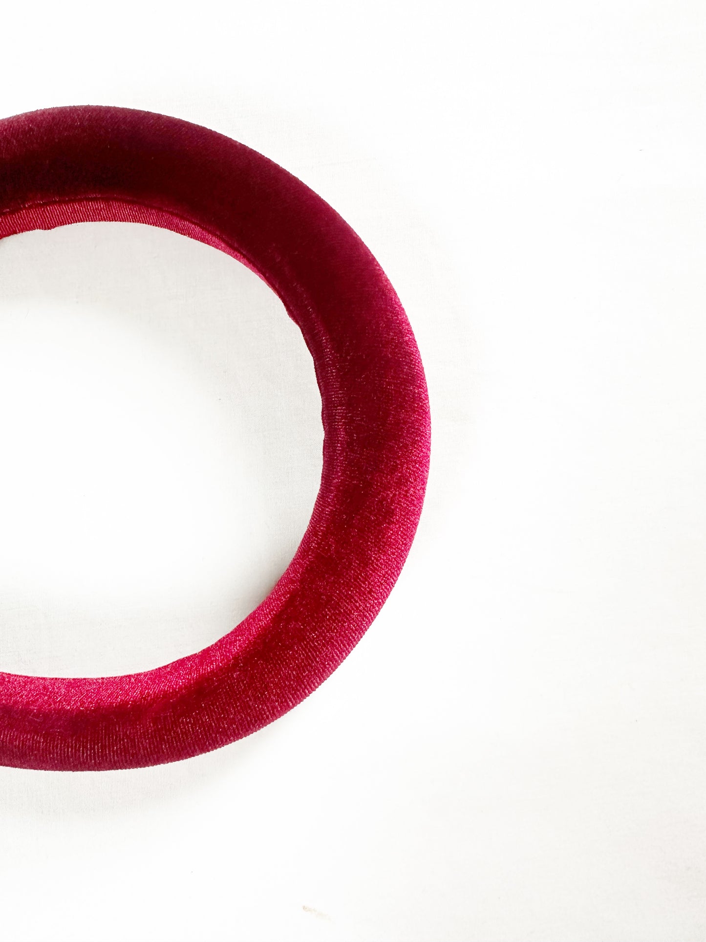 Padded Headband in deep red velour