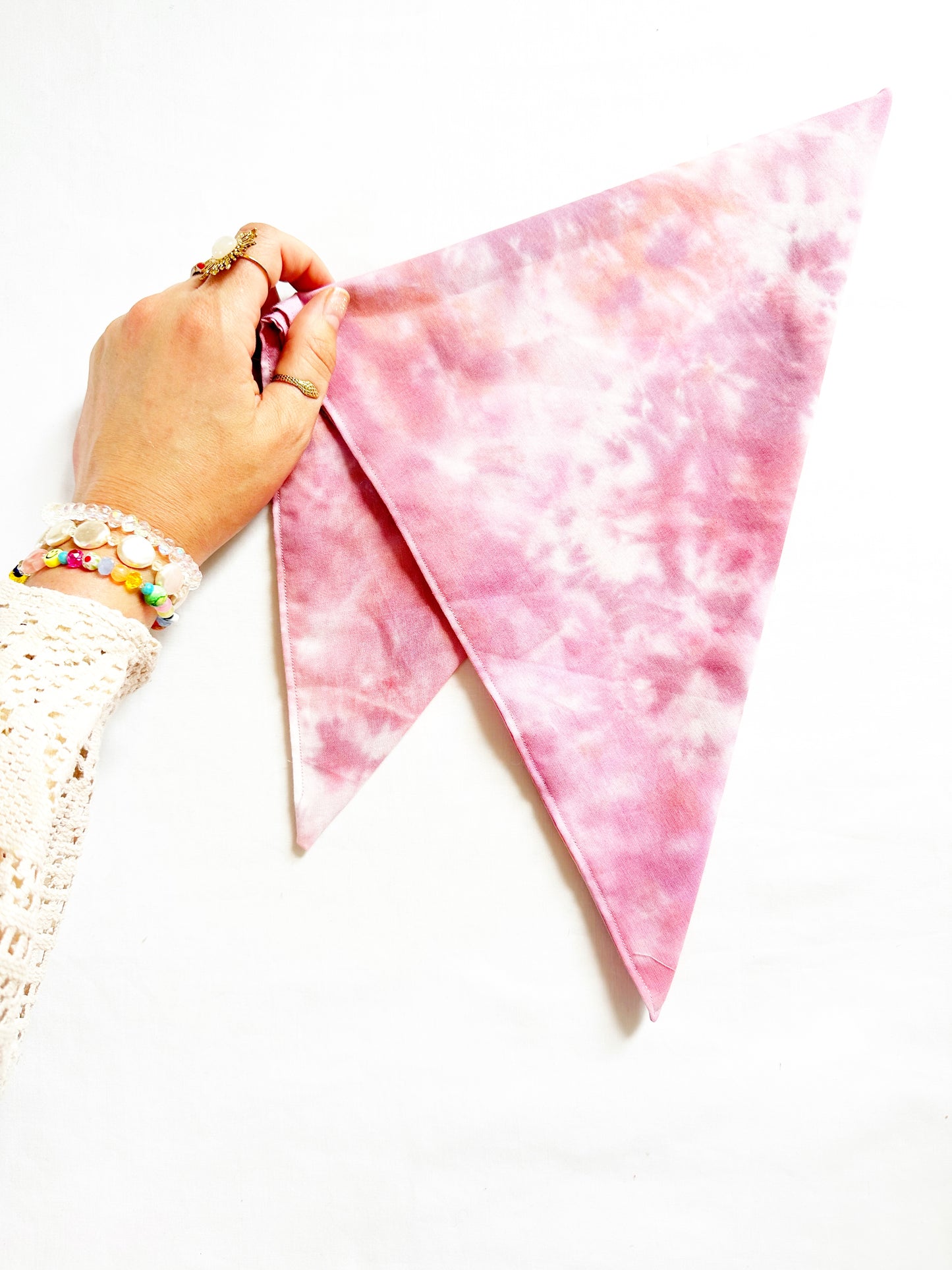 Bandana & neck scarf in pink tie dye