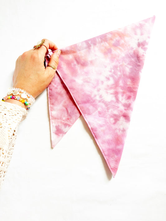 Bandana & neck scarf in pink tie dye