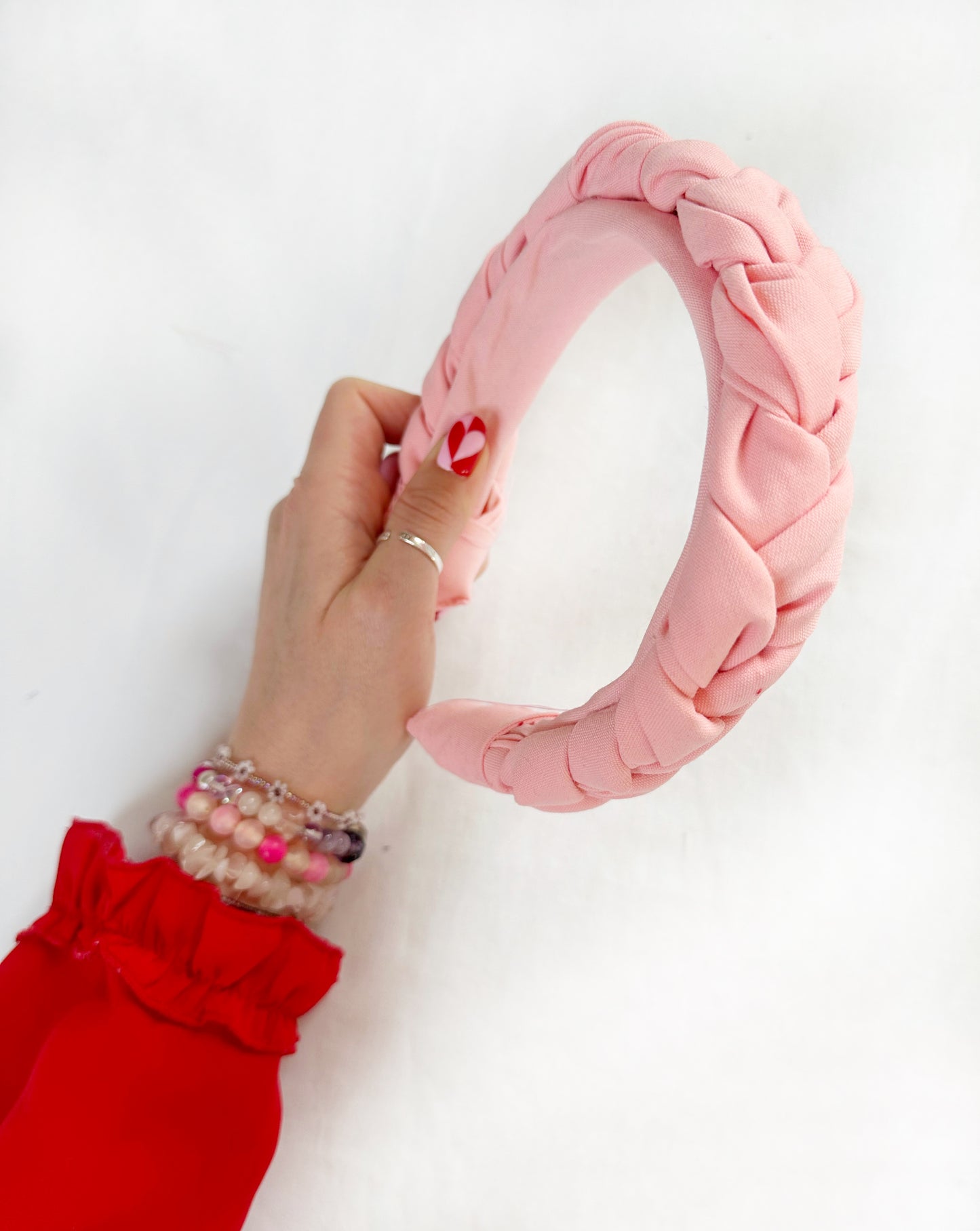 Plaited Headband in baby pink