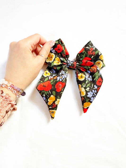 Hair Bow in Mabel floral silk