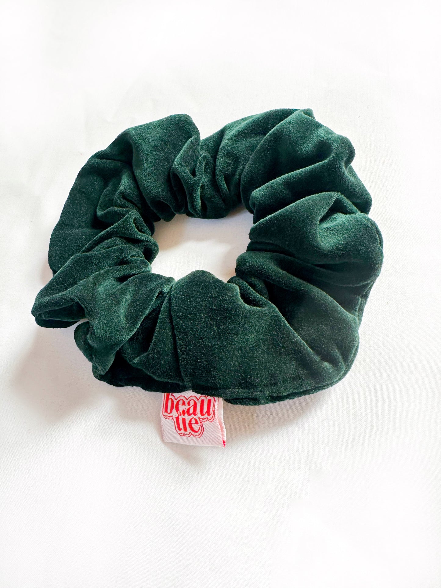 OG scrunchie in hunter velvet