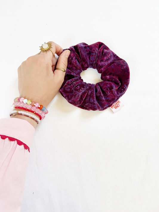 OG scrunchie in vintage paisley velvet
