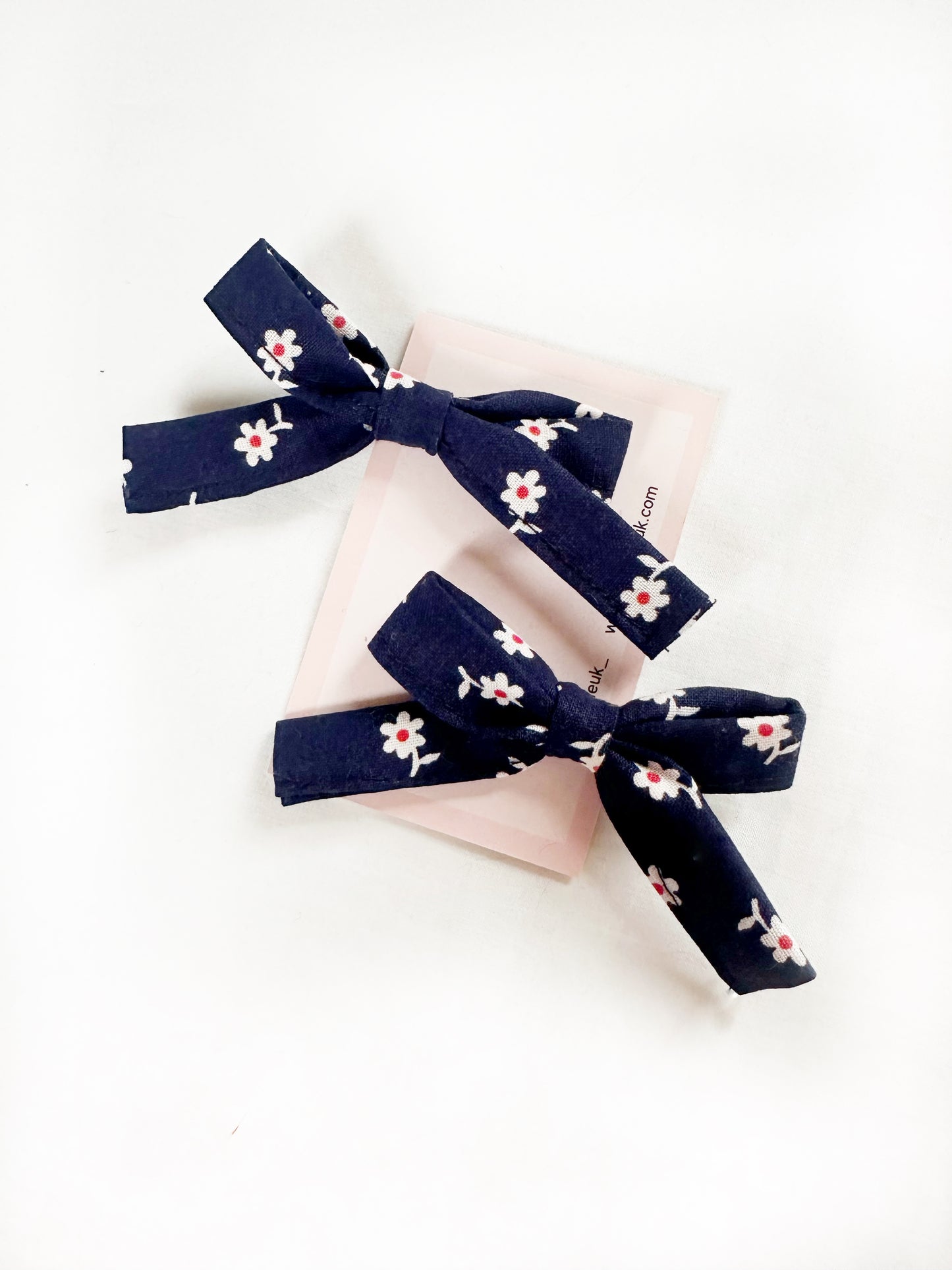 Bonnie mini hair bows in navy floral