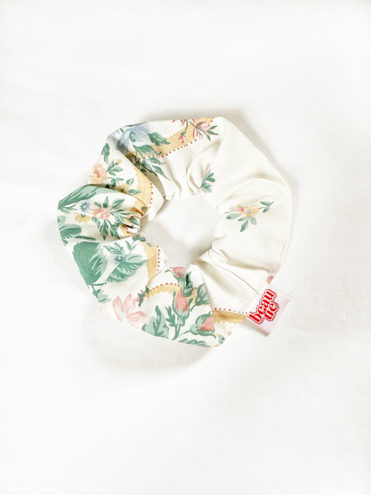 OG scrunchie in vintage floral cotton