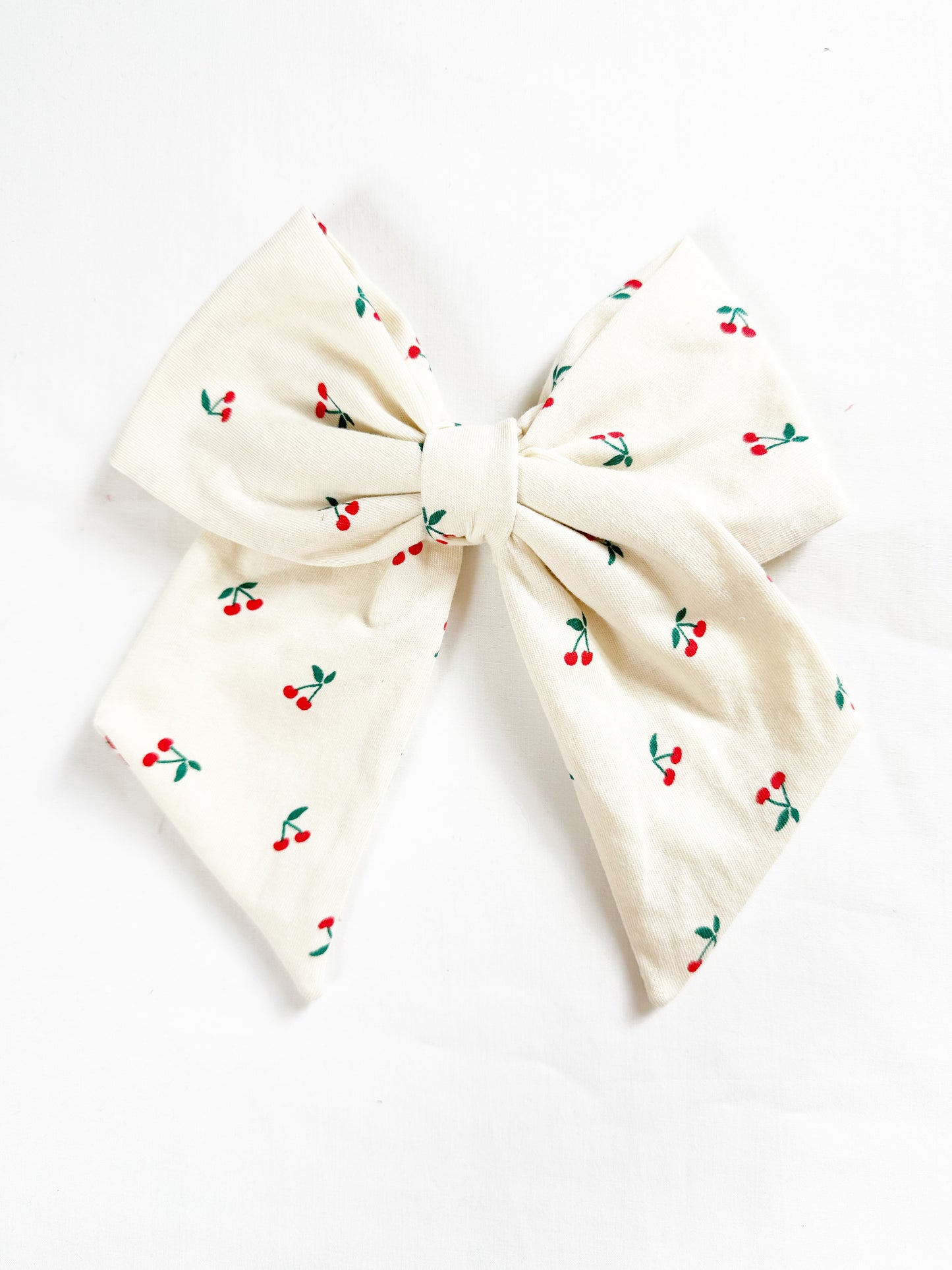 Beau hair bow in cherry print