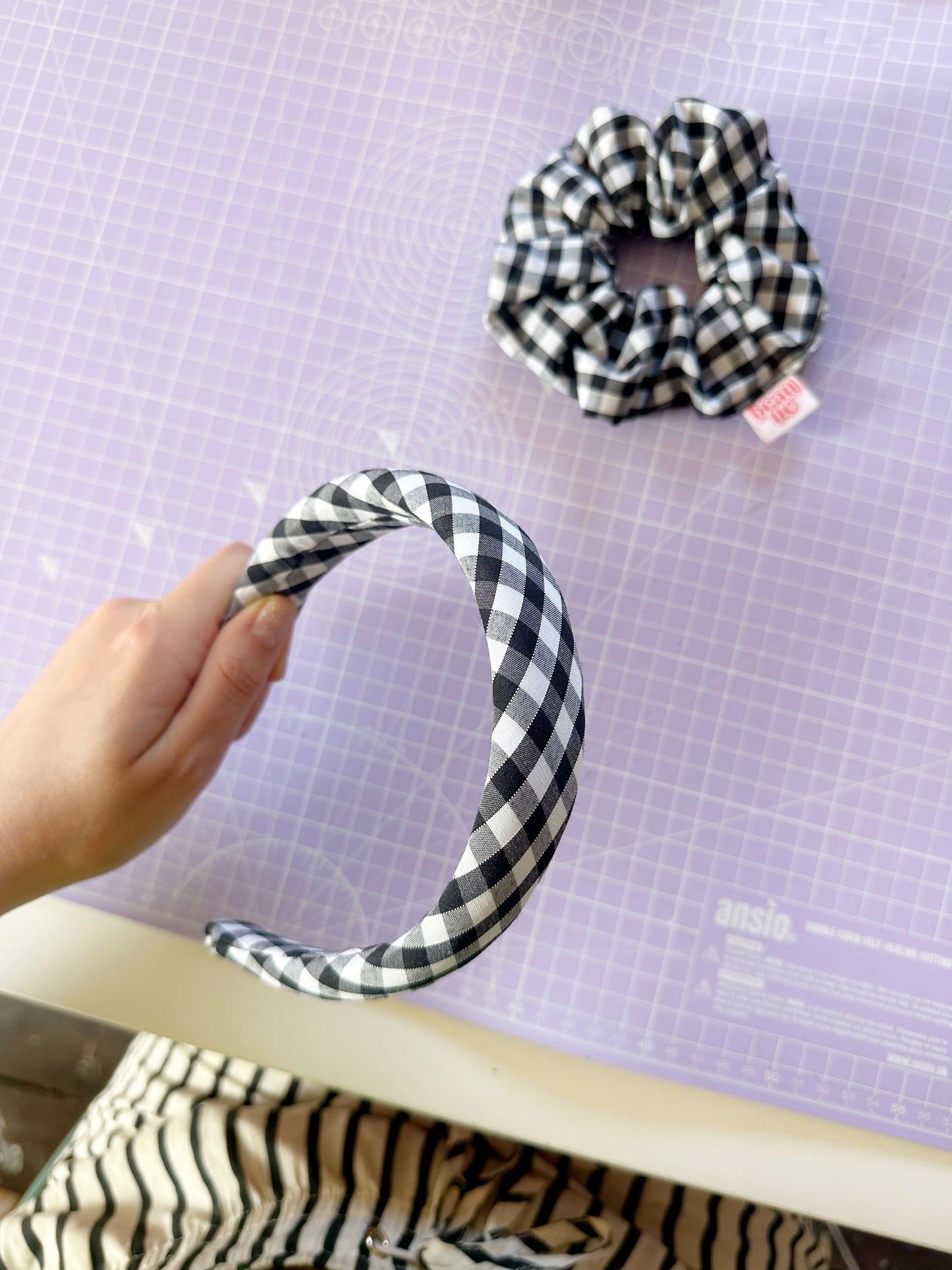 Madison classic Headband in black and white gingham