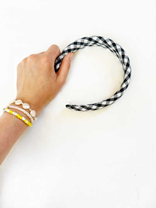 Madison classic Headband in black and white gingham
