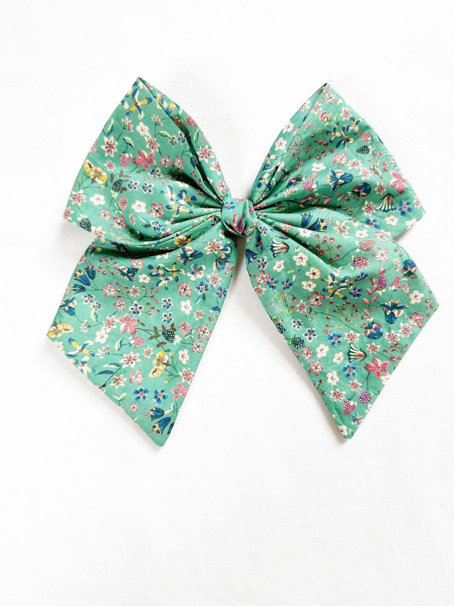Liberty Beau hair bow in turquoise floral