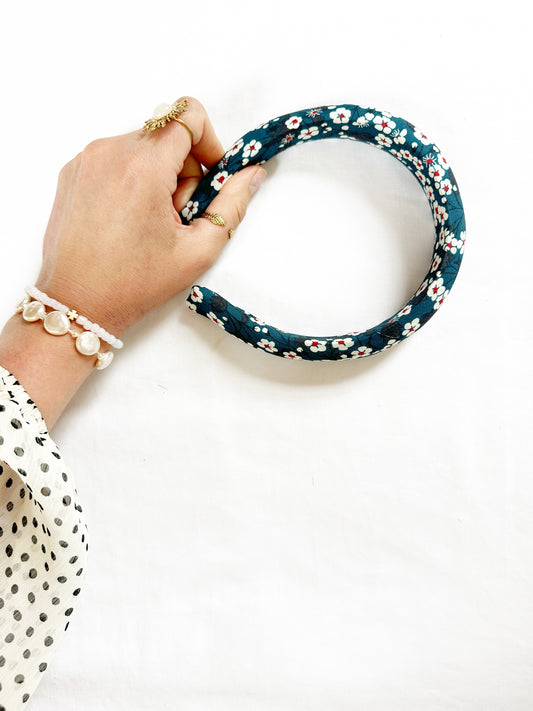 Liberty Classic Headband in Red white teal floral