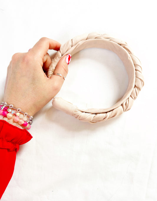 Plaited Headband in blush