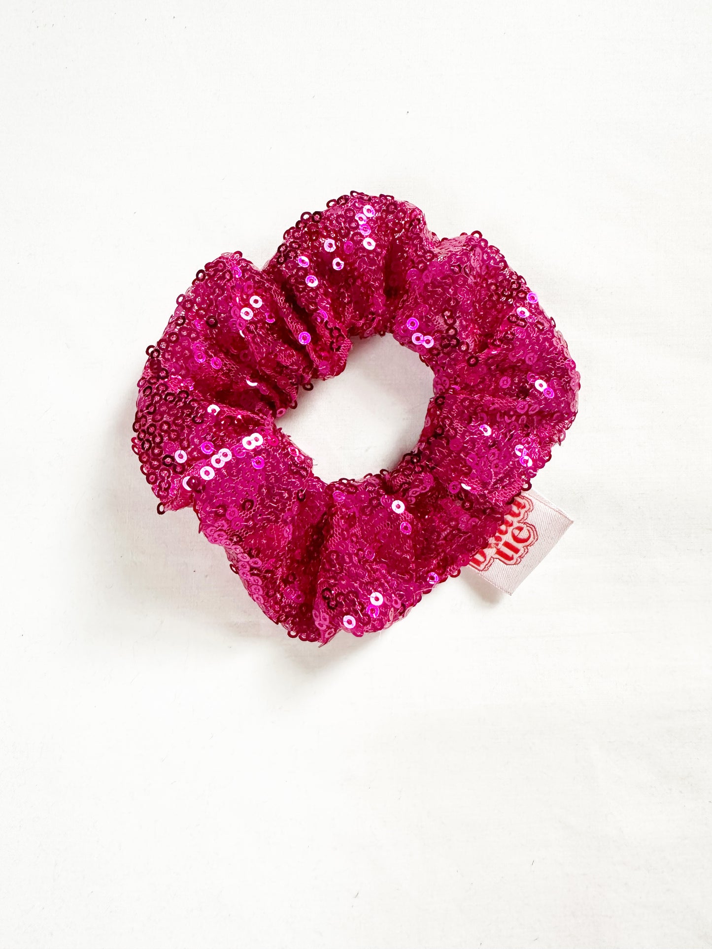 Mini scrunchie in pink sequins