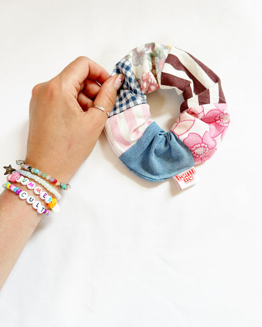 OG scrunchie in patchwork