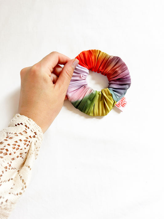 Mini scrunchie in multicolour plisse