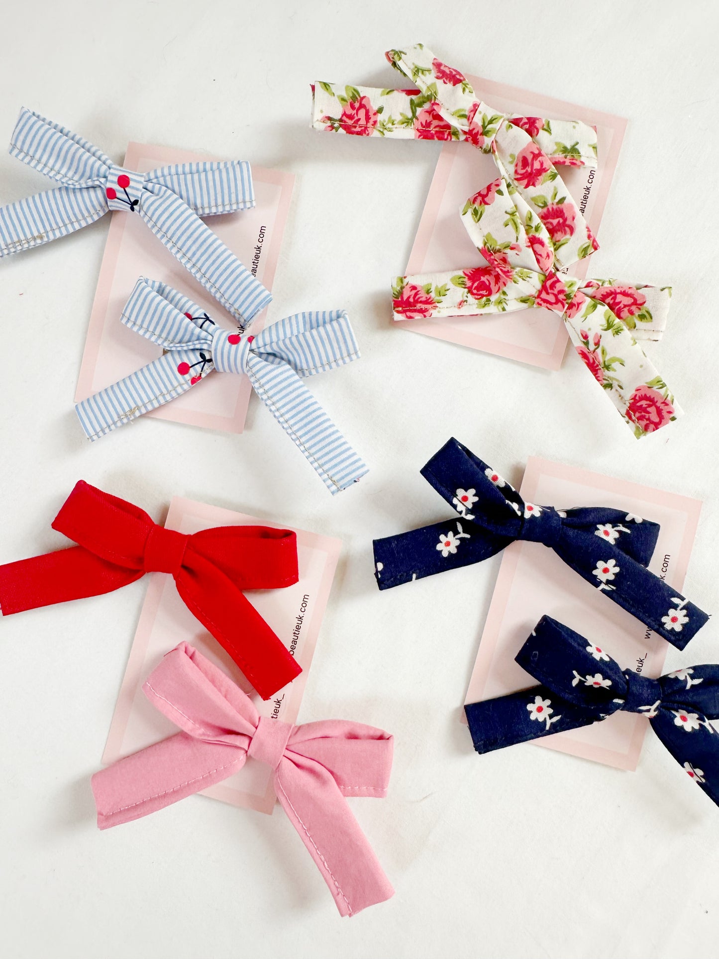 Bonnie mini hair bows in navy floral