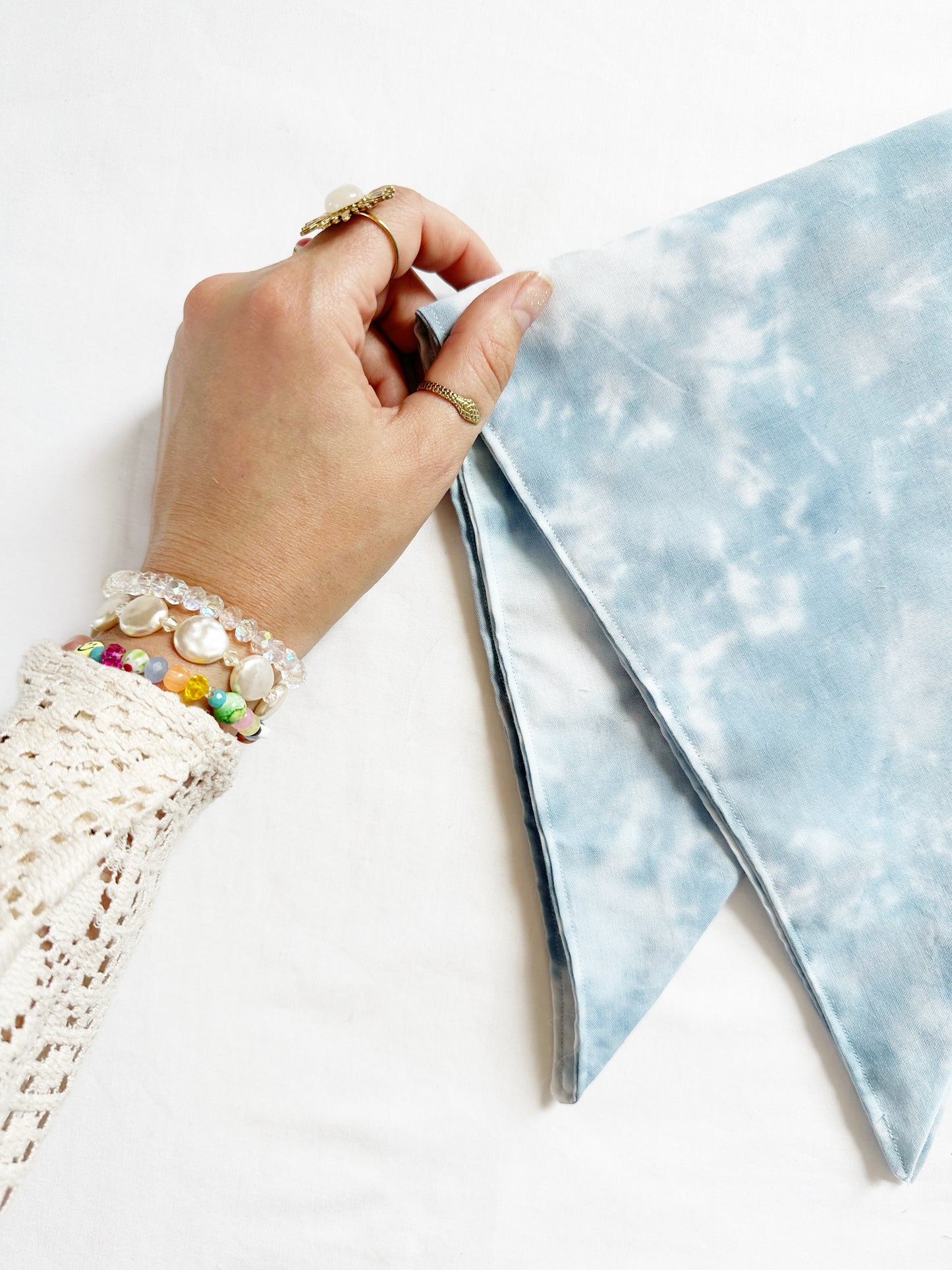 Bandana & neck scarf in blue tie dye