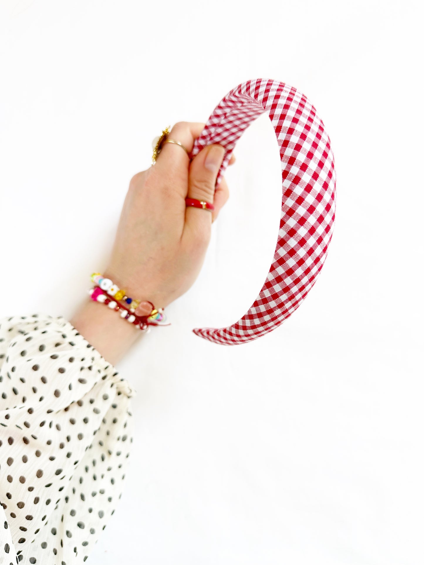 Classic Headband in red gingham