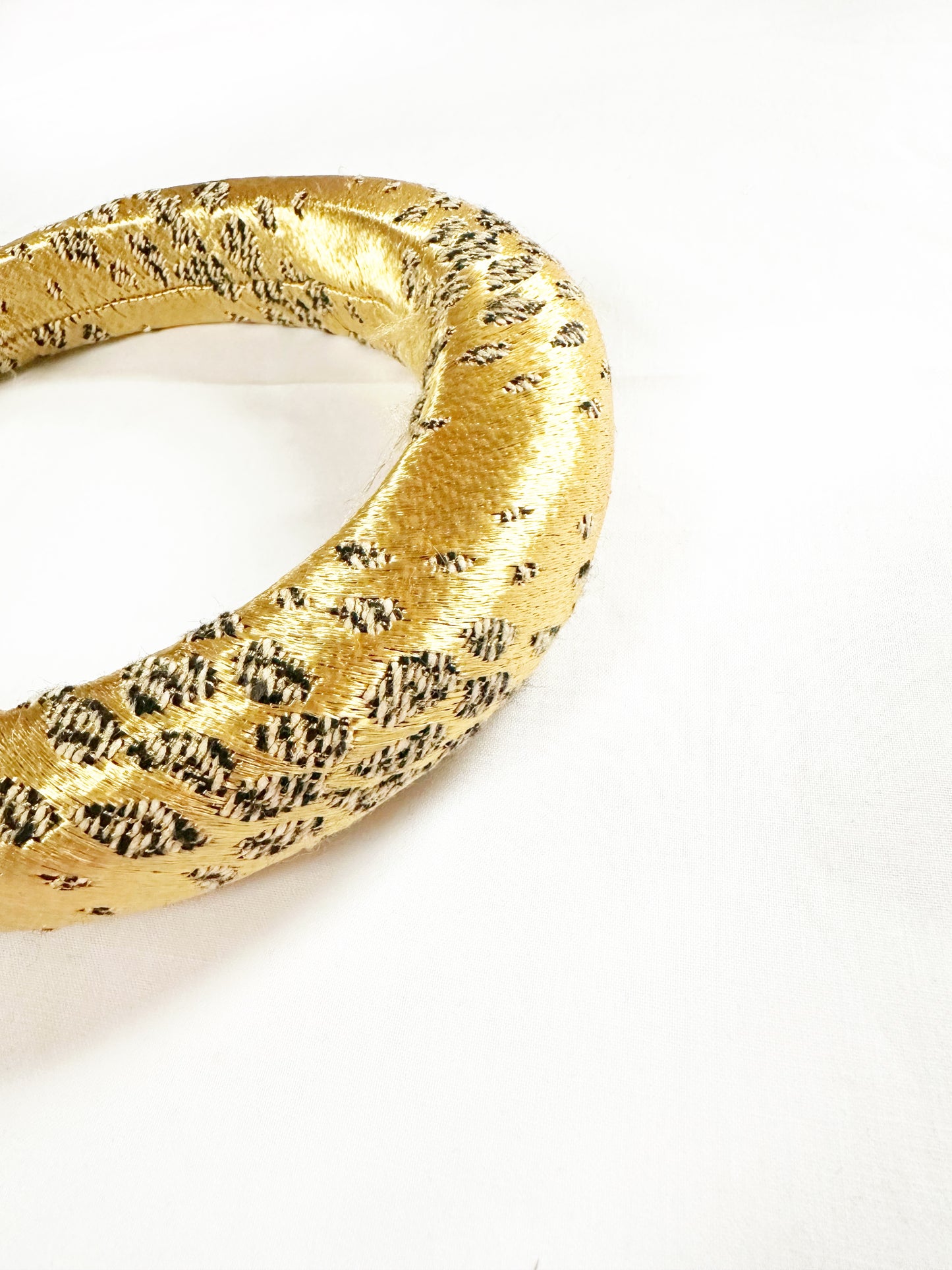 Padded Headband in gold silk brocade