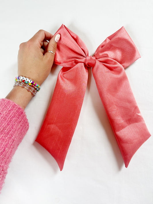 POWER Hair Bow in flamingo pink