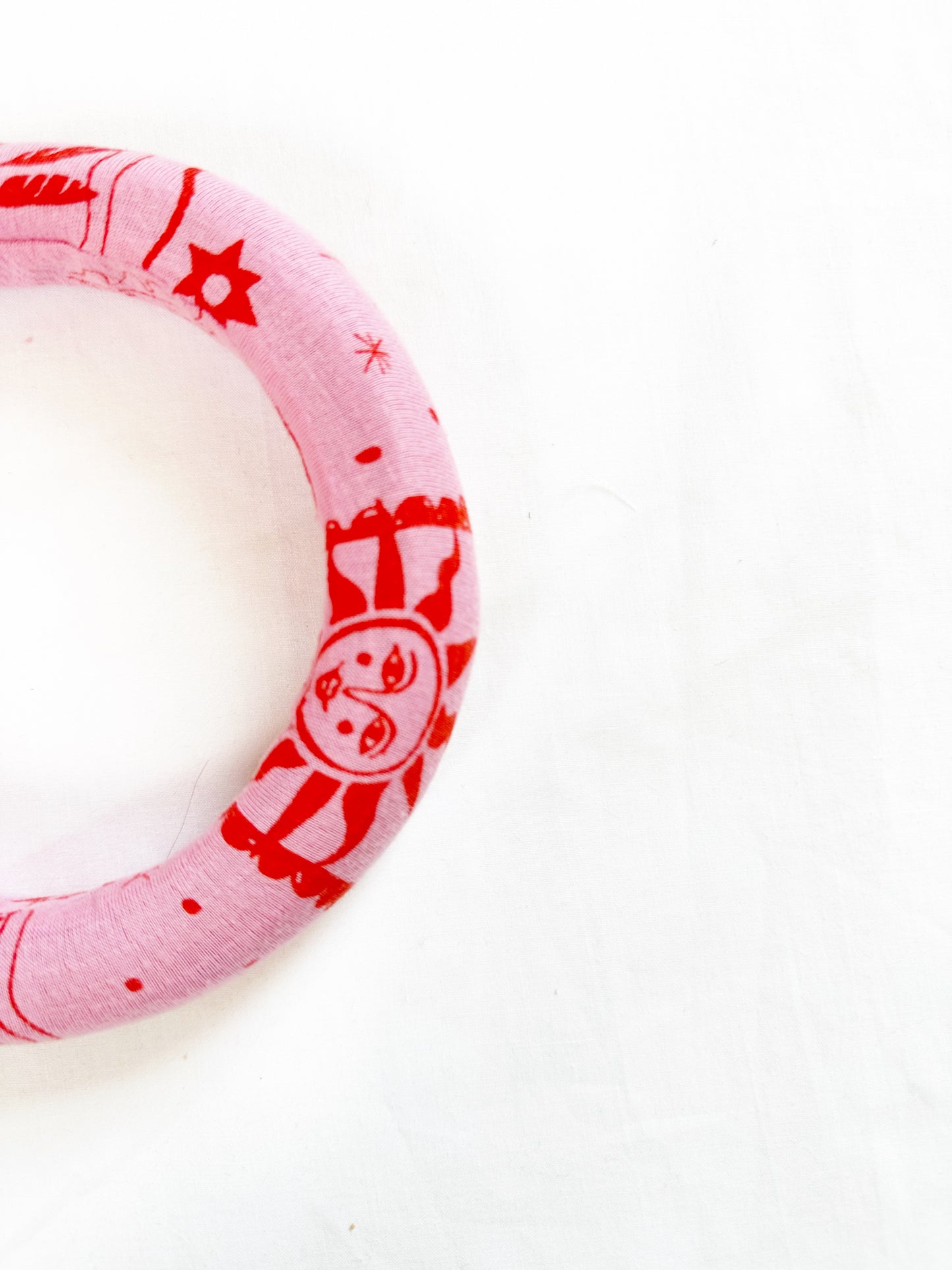 Padded Headband in pink and red