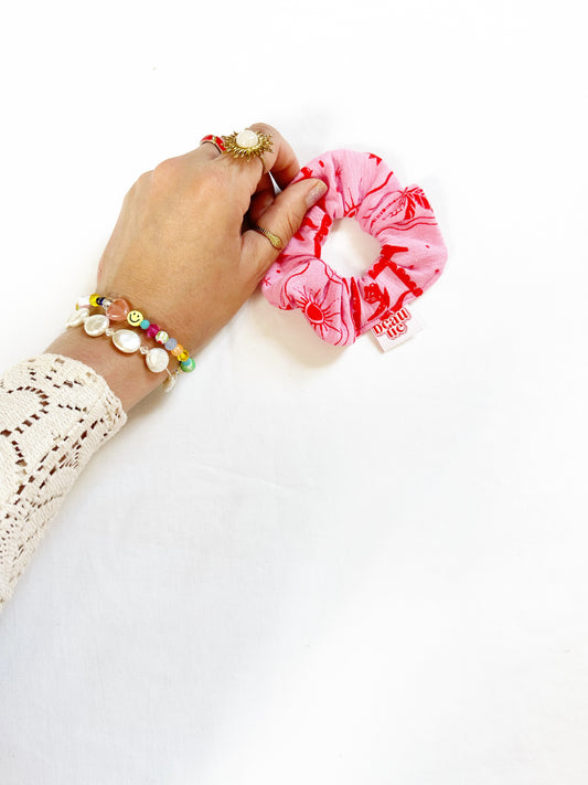 Mini scrunchie in pink & red
