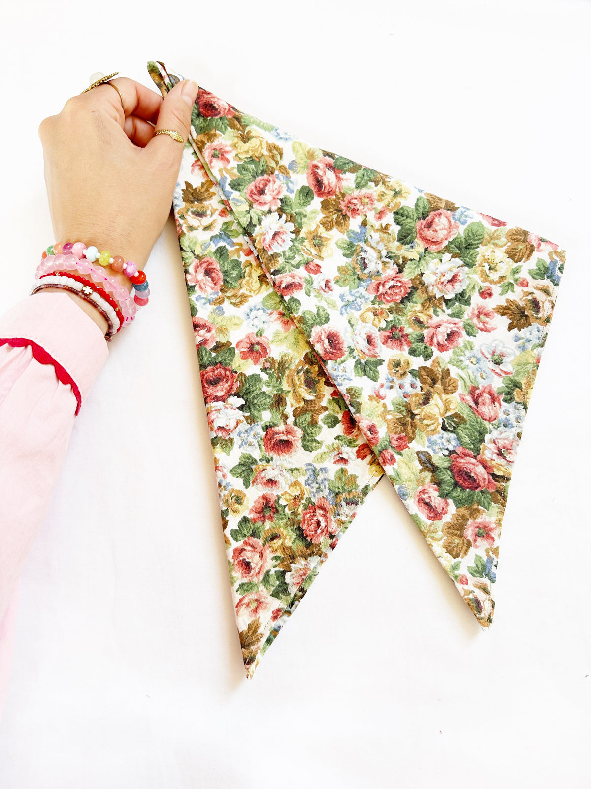 Bandana & neck scarf in vintage Autumn floral