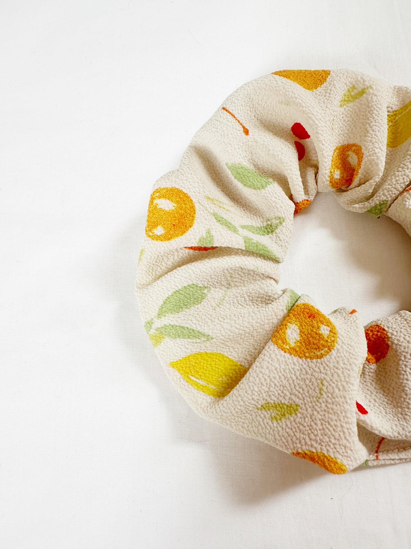 OG scrunchie in fruit print