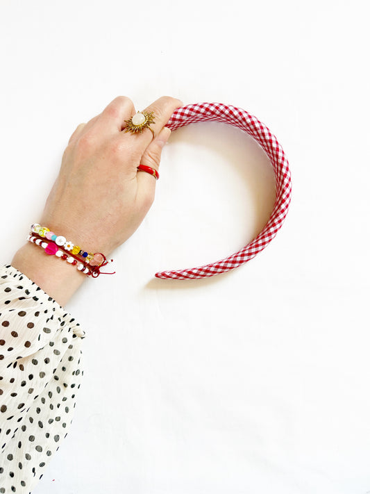Classic Headband in red gingham